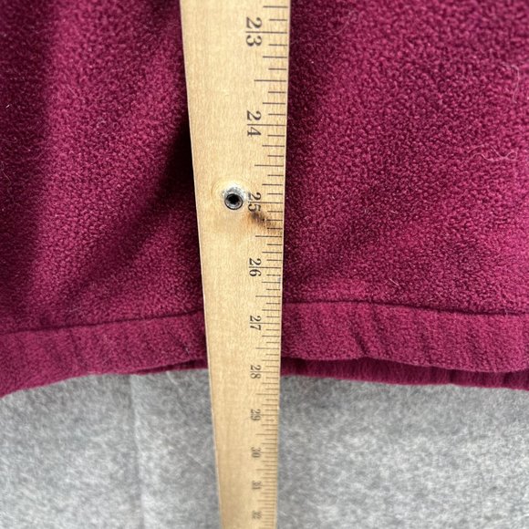 LL Bean Sweater Men Large Burgundy 1/4 Zip Sweatshirt Warm Outdoors Fleece VTG - Picture 7 of 12